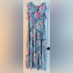 Lily Pulitzer Destini Maxi Dress. Size 14 (L/XL)
In Bali Blue Once Upon a Tide